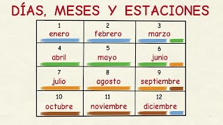 Aprender español Días meses y estaciones del año nivel básico [upl. by Akyeluz]