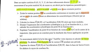 examen 1 partie 1 Mécanique de point matériel S1 Contrôle القنيطرة SMPC SMIA ENSA MIPC MI [upl. by Diskin753]