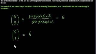 Combinations  Lottery Example [upl. by Anerual]