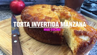 TORTA INVERTIDA DE MANZANA CON ACEITE FACIL Y ECONOMICA [upl. by Wayolle]