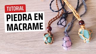 Tutorial piedra engarzada en macramé [upl. by Eicyac566]