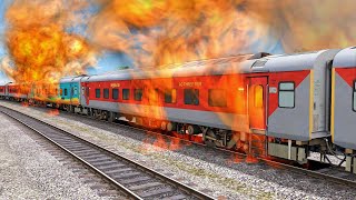 TRAIN ON FIRE  DELHI TAJ EXPRESS ACCIDENTLY CATCHES FIRE – Train Simulator [upl. by Ailaham]