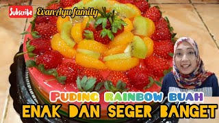 Puding buah rainbow enak dan seger banget [upl. by Ennirroc873]