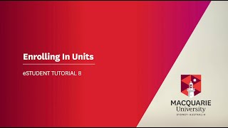 eStudent Tutorial 08 – Enrolling In Units [upl. by Finny747]