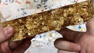 Making A Gold Leaf amp Crystal Clear Alumilite Resin Block [upl. by Ais]