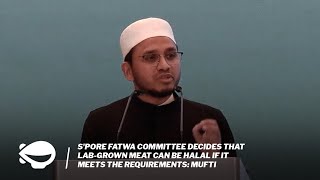 Spore Fatwa Committee decides that labgrown meat can be halal if it meets the requirements Mufti [upl. by Kaia]