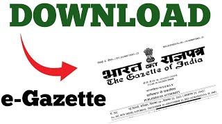 How To Download Gazette  Gazette Download Kaise Kare  Download e Gazette  Gazette PDF  TechwinMJ [upl. by Seiber509]