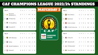 CAF Champions League 202324 Standings Table Update Today • Matchday 3 [upl. by Schreib663]