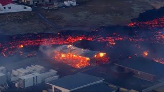 A volcano in Iceland erupted for the fourth time in three months [upl. by Nugesulo]