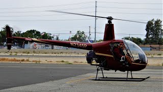 Robinson R22 StartUp Takeoff amp Landing Helicopter N2345P Flight School [upl. by Krutz933]