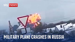 Ukraine war Military plane crashes in Russia [upl. by Lacagnia204]