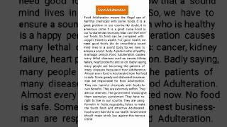 Paragraph quot Food Adulterationquot shorts study foryou paragraph [upl. by Benjy800]