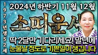 🌟11월12월 1973년 52세 소띠운세 🌟조상덕이 열린다 내 자손 고생했다 말년에 눈물날 정도로 기쁜일이 생겨 초대박나는 73년생 52세 소띠운세 딱 2달뒤에 대박납니다 [upl. by Etyam]