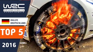 WRC Rallye Deutschland 2016  Top 5 Highlights with CRASHES BIG DRIFT and FIRE [upl. by Niamart]