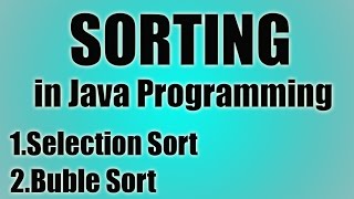 Sorting Arrays in Java  Tutorial  Selection Sort and Bubble Sort [upl. by Youngran]