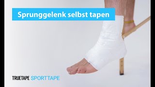 TRUETAPE® Sprunggelenk tapen  Anleitung mit dem Sporttape [upl. by Ateerys205]