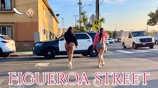 Figueroa Street 🌞  Los Angeles California 4K 🇺🇸 [upl. by Aerbua]