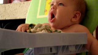 Baby Eating Apple And Pear And Not Liking It At All She Was Gagging FUNNY [upl. by Jaquelyn]