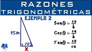 Razones Trigonométricas  Hallar un lado  Ejemplo 2 [upl. by Drusie256]