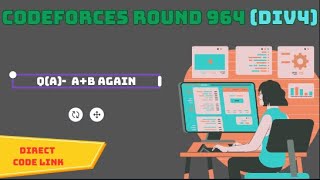 A AB again  Codeforces Round 964 Div 4 solution [upl. by Todd560]