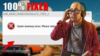 How To Fix quotGame Memoryquot Error in GTA 5 ✅  GTA 5 Game Memory Error FIXED  GTA V ERROR SOLVE [upl. by Lati]