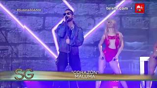 Maluma quotCorazónquot en vivo  Susana Giménez [upl. by Initirb73]