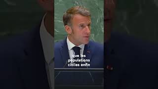 ⚡️ FRENCH PRESIDENT MACRON GIVES SPEECH SPEAKING ABOUT ISRAEL from NEW YORK 27092024 [upl. by Albie748]