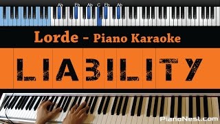 Lorde  Liability  LOWER Key Piano Karaoke  Sing Along [upl. by Aisenet]