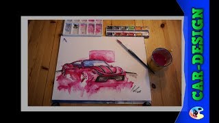 Ferrari 458 Speciale Big Acrylic Painting  Painting the Ferrari 458 Speciale with acrylic colours [upl. by Nerraj770]