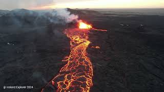 Immense lava flow in Iceland Drone flies over 4K Resolution 291124  6 C [upl. by Eckart595]