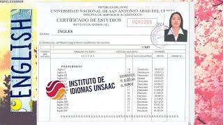 Como tramitar el CERTIFICADO DE ESTUDIO DEL CENTRO DE IDIOMAS UNSAAC ingles italiano portugués2024 [upl. by Lucina]