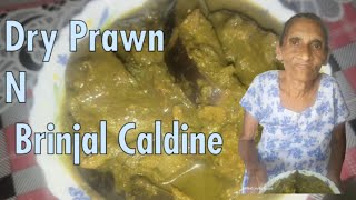 Dry Prawn With Brinjal Green Curry Brinjal Caldine Nani Recipe goanfood goannani [upl. by Columbine]