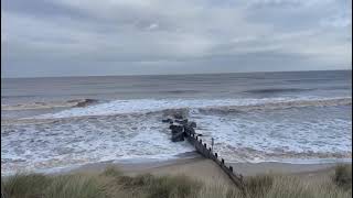 Waves and seals Horsey Beach Norfolk UK 3rd January 2024 [upl. by Ayikin]