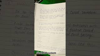 Skeletal system notes studyvlog views biologynotes skeletalsystem [upl. by Sowell40]