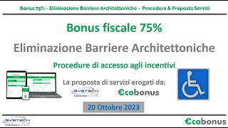 Bonus 75 – Webinar Presentazione servizi per showroom e installatori di infissi [upl. by Ianthe]