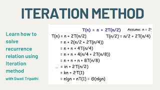 Iteration Method To Solve Recurrence Relation Data Structure and Algorithms [upl. by Desdamona]