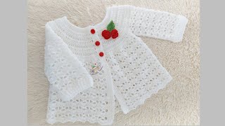 ABRIGO  SUETER  A CROCHET PARA BEBÉ  PASO A PASO  MODELO UNISEX  0 A 3 MESES [upl. by Nnyledam]