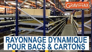 Rayonnage métallique dynamique pour bacs et cartons  Gravittax [upl. by Yaral]