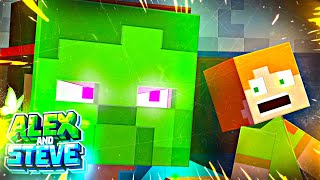 ZOMBIE STEVE Minecraft Animation  Alex and Steve Life  •PART3• [upl. by Aidnac752]