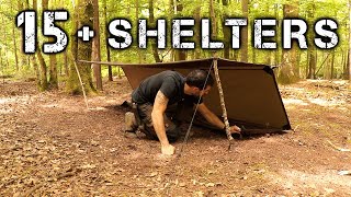 15 Shelters with a Tarp  Camping amp Bushcraft [upl. by Allimrac]