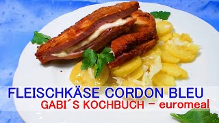 LEBERKÄSE CORDON BLEU  gefüllter panierter Fleischkäse leckeres deftiges Blitzrezept [upl. by Llenrahc289]