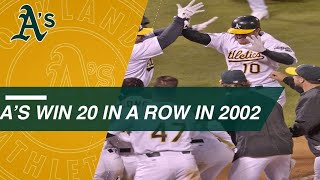 Relive the Oakland As 20game win streak in 2002 [upl. by Nytsuj]