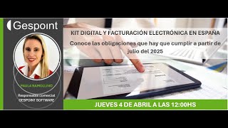 Webinar Facturación electrónica en España Obligaciones a partir del 2025 [upl. by Warford]