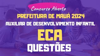 ECA Questões  ADI MAUÁ 2024 [upl. by Filiano506]