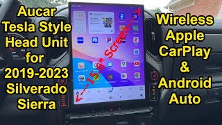 HOW TO 20192023 SilveradoSierra Screen Upgrade Install the Aucar 156quot Tesla Style Head unit [upl. by Janka209]