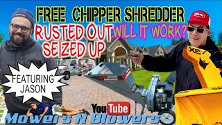 FREE SEARS CRAFTSMAN 5HP TECUMSEH WOOD CHIPPER SHREDDER RUSTED OUT SEIZED UP NIGHTMARE WILL IT RUN [upl. by Eiclek]