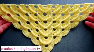 comment faire un châle au crochet facile pour débutantschâle en relief au crochetchâle crochet [upl. by Cowie913]