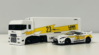 Hot Wheels Team Transport LBSilhouette GT Nissan 35GTRR Ver2 LBWK 164 [upl. by Ardnossak]