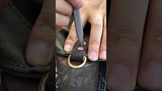 How to use brass rivets leather bag leatherbackpack shortscopper rivet leathercraft diy [upl. by Danziger]