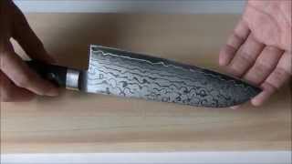 Couteau Santoku japonais Damas [upl. by Anitnuahs]